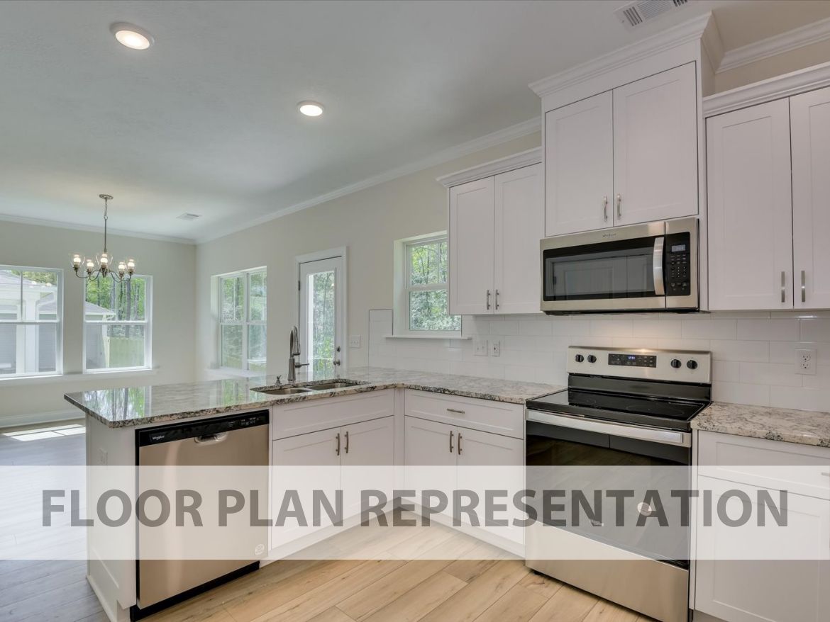 Kitchen View to Cafe Floorplan Representation Photo | The 1490 Plan by Ivey Homes