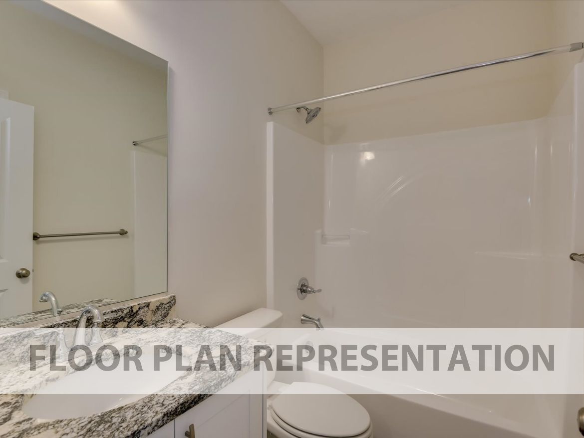 Secondary Bathroom Floorplan Representation Photo | The 1490 Plan by Ivey Homes