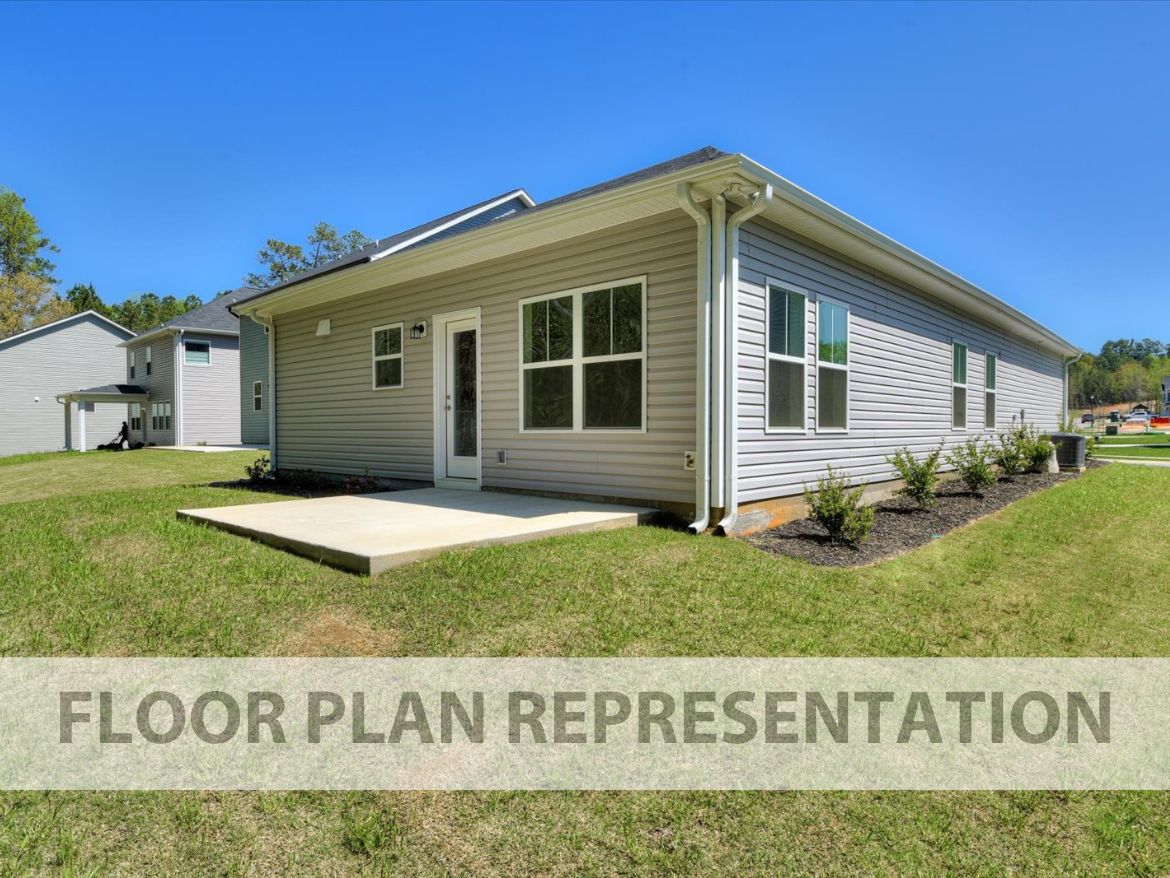 Back Exterior Floorplan Representation Photo | The 1490 Plan by Ivey Homes