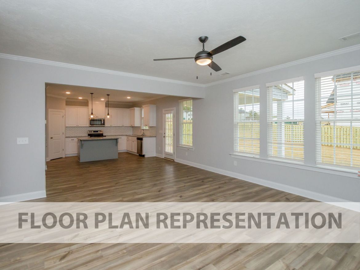 Living Area Cafe and Kitchen Floorplan Representation Photo | The Fairport II Plan