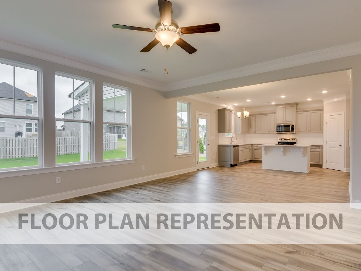 Living Area Cafe and Kitchen Floorplan Representation Photo 2 | The Fairport II Plan