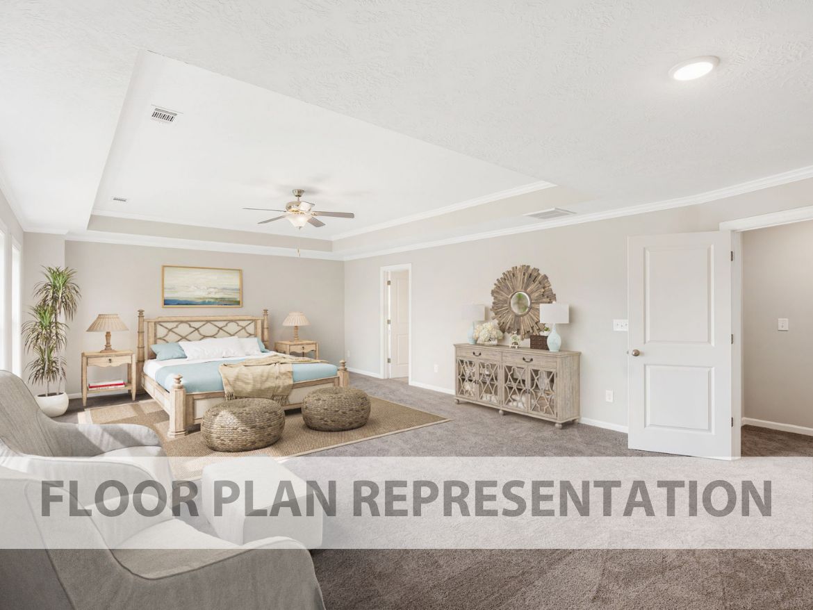 Furnished Primary Bedroom Floorplan Representation Photo | The Ashworth VI