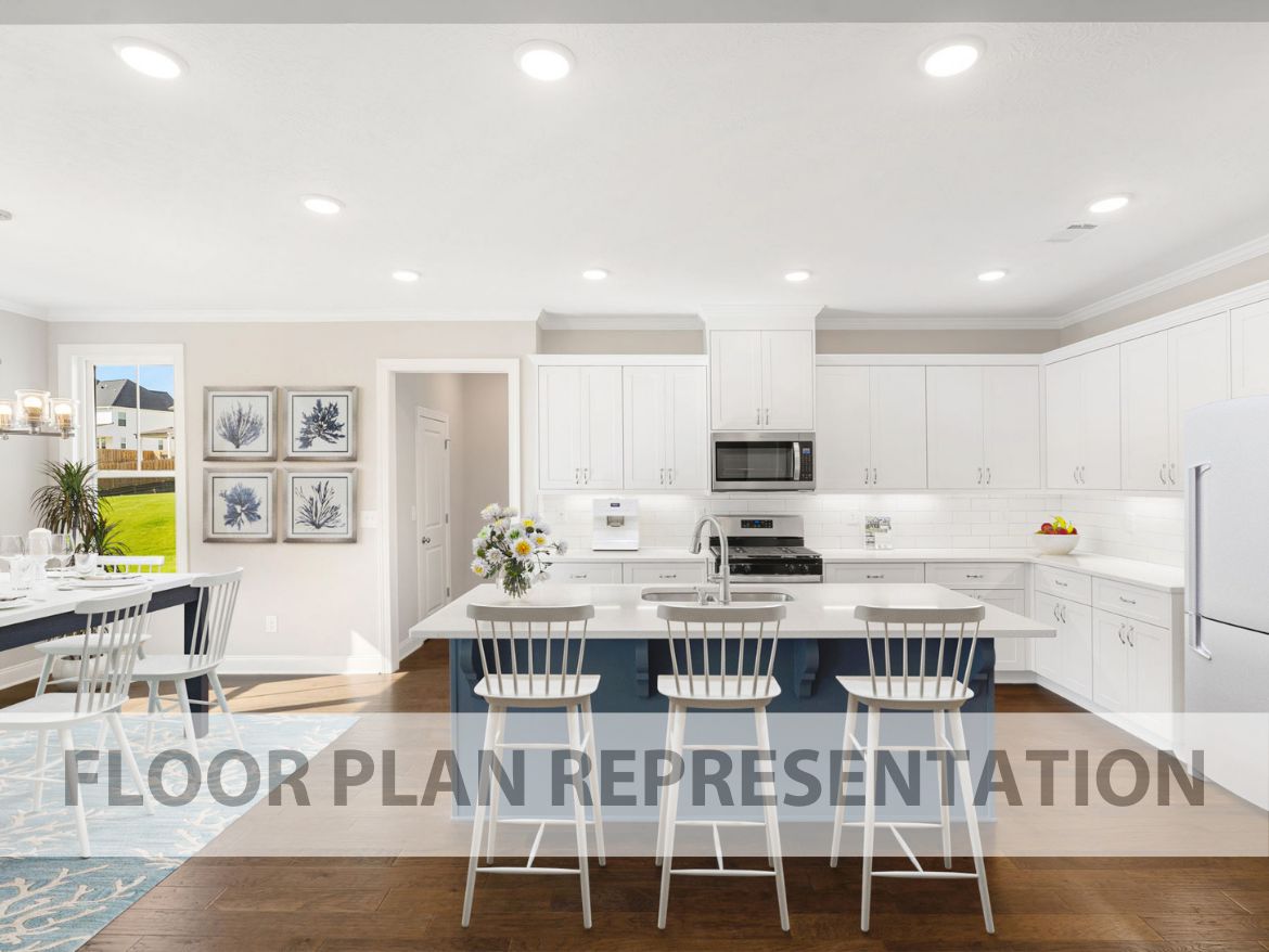 Furnished Kitchen and Cafe Floorplan Representation Photo | The Ashworth VI