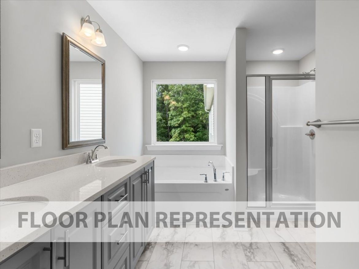 The 1684 Plan Primary Bath | Functional & Maximized Space designed by Ivey Homes