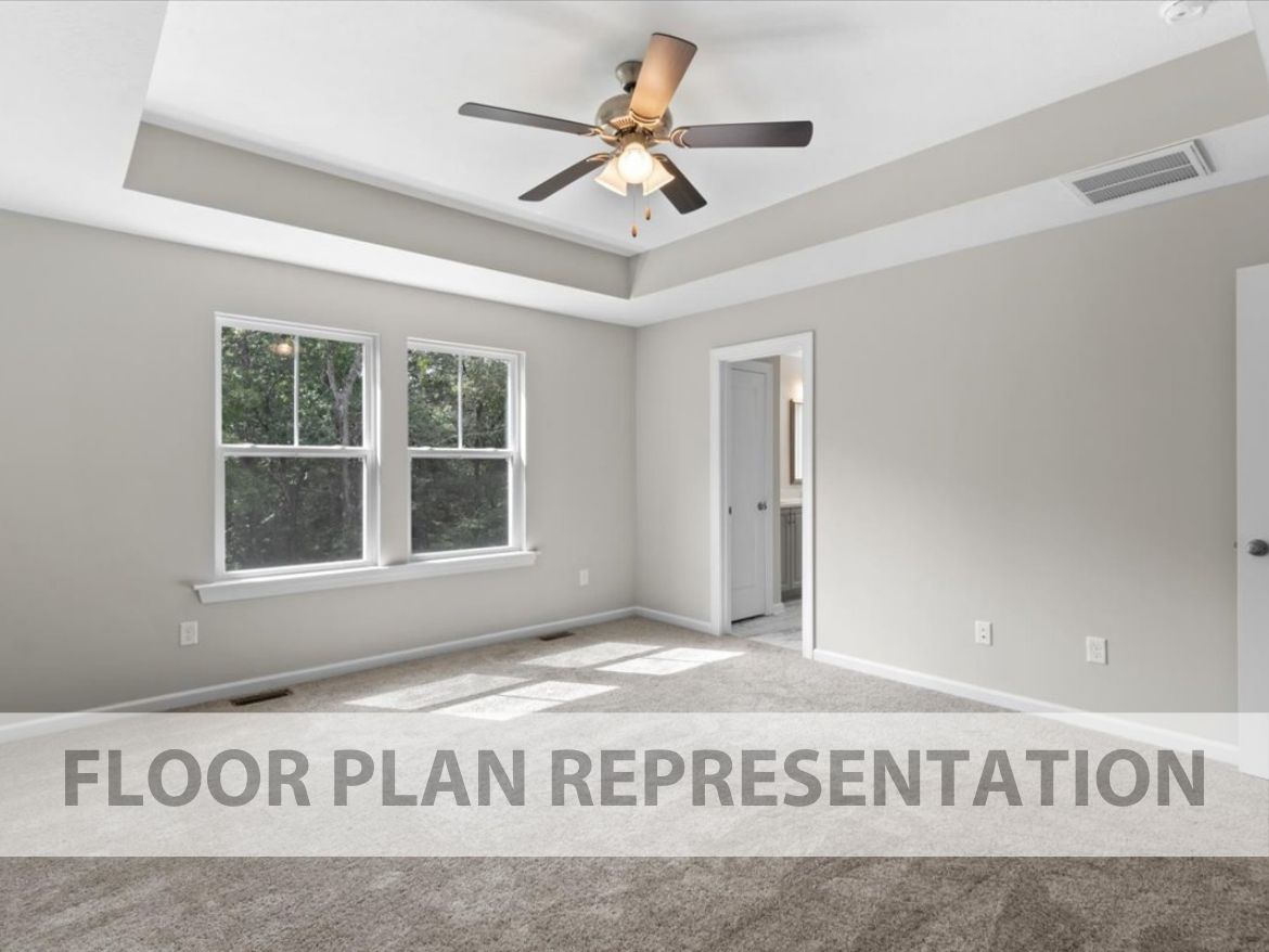 The 1684 Plan Primary Bedroom | Functional & Maximized Space designed by Ivey Homes