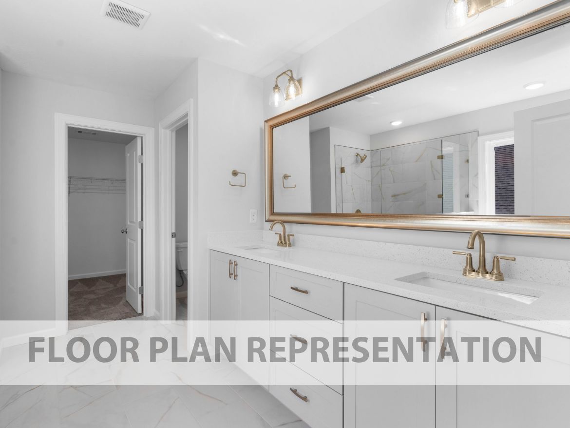 Dual Vanity in Mill Creek Primary Bathroom – Ivey Homes