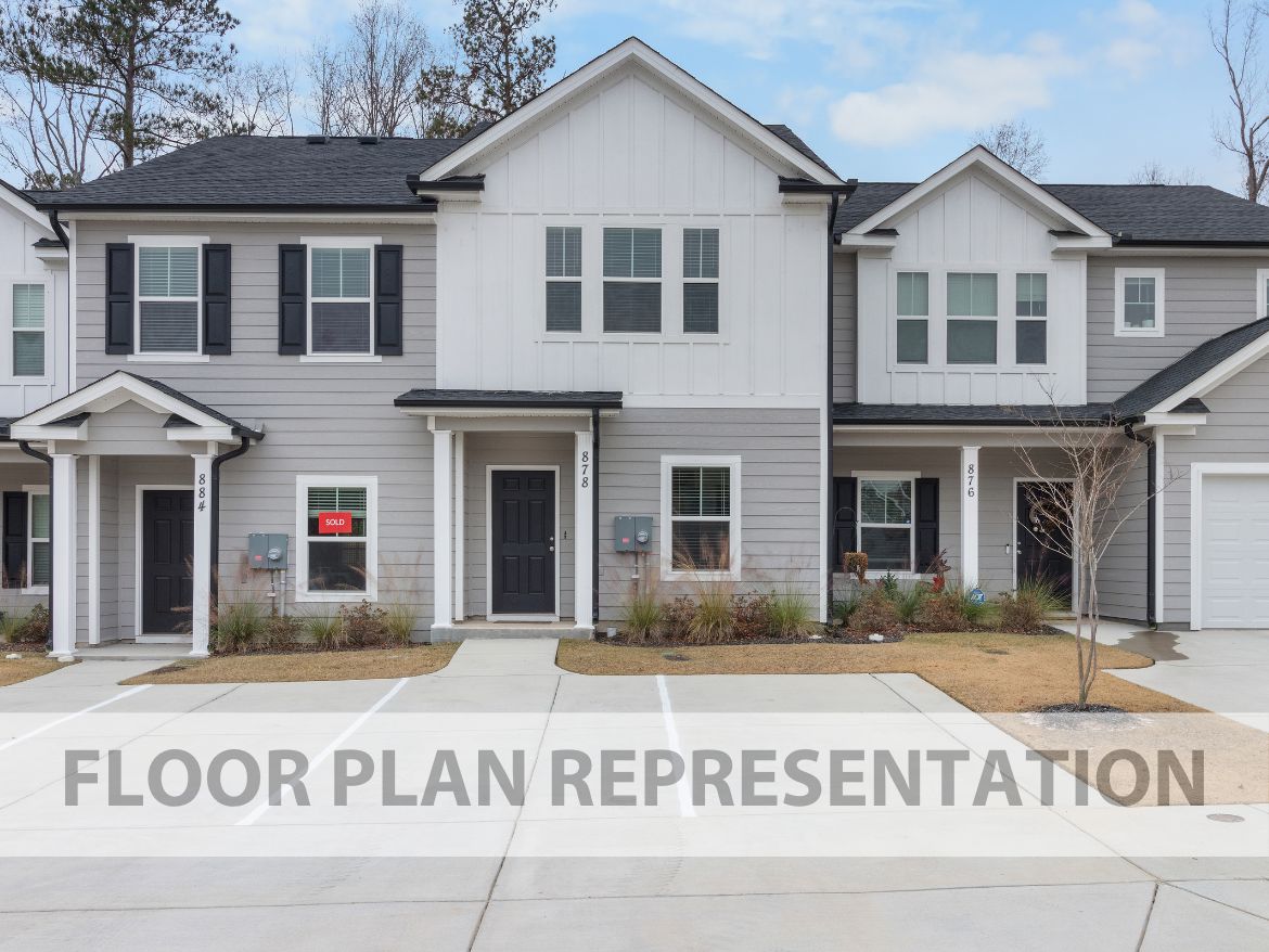 Athens Plan Front Exterior | 2 Bedroom Townhome by Ivey Homes