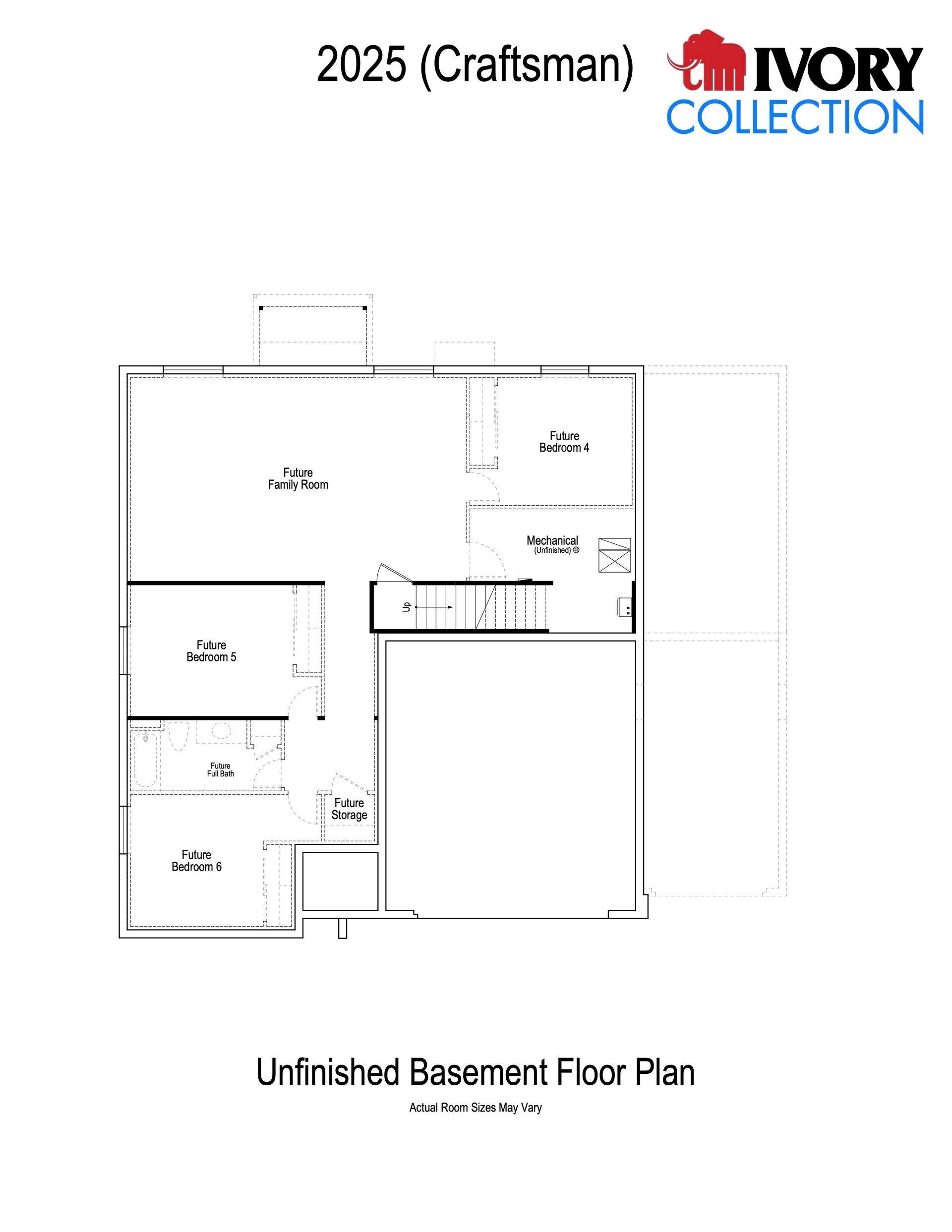 2025 Craftsman - Unfinished Basement Floor Plan