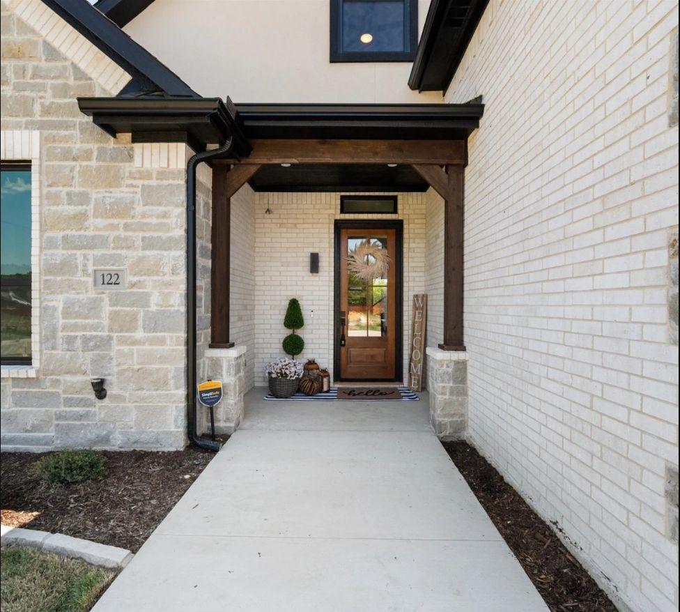 Cedar beams on the front porch
