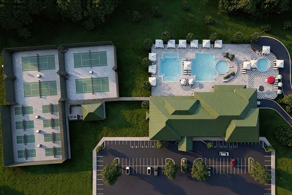 The Lookout, a planned resort-style amenity center with a state-of-the-art fitness center, four pools, sports courts, convenient childcare, rejuvenating spa treatments and a café