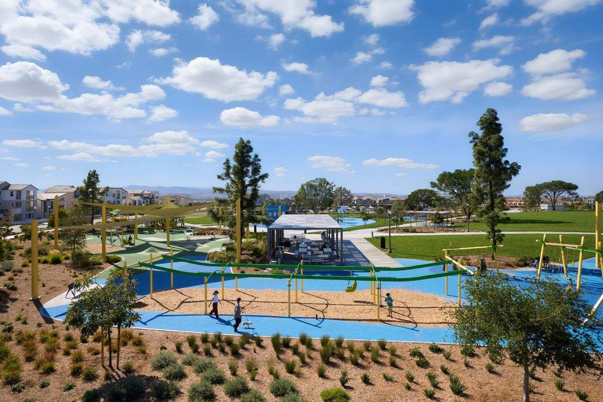 Community playground and barbecue area