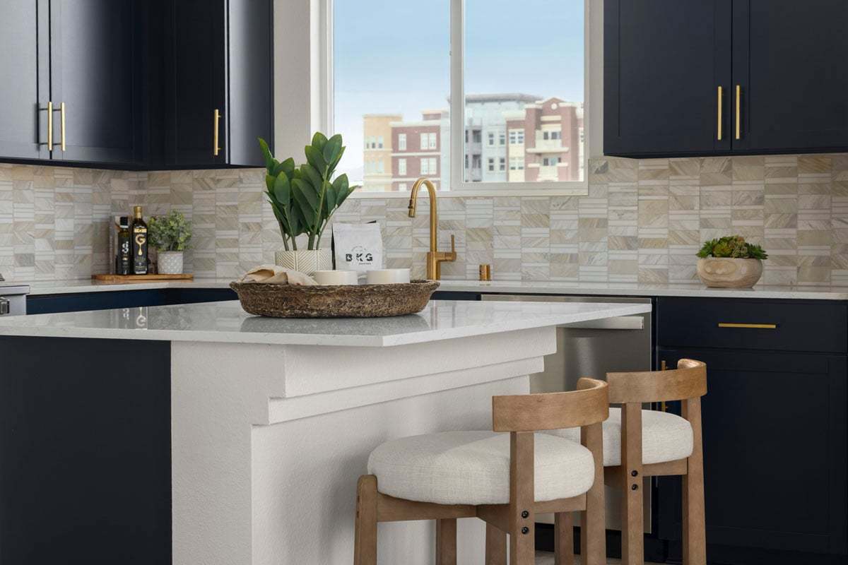 Plan 1201 End Unit Modeled - Kitchen island