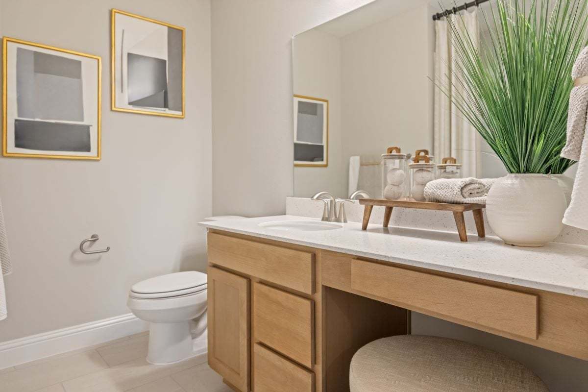 Optional quartz bath countertops