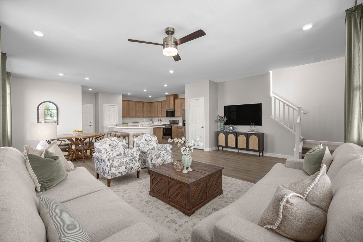 Plan 1809 End Unit Modeled - Great room