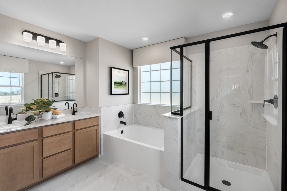 Optional tub and separate shower at primary bath