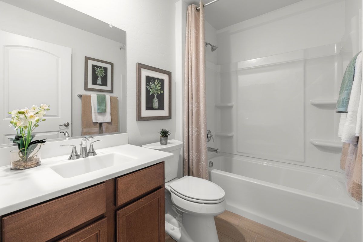 Plan 1383 Modeled - Poplar vanity cabinets at bath 2