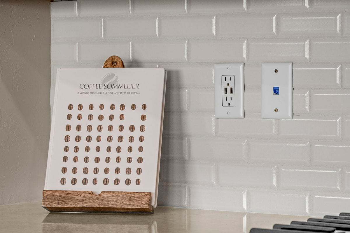 Kitchen USB charging receptacle