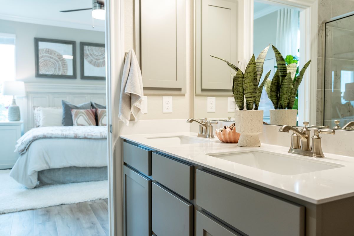 Plan 1702 Modeled - Dual-sink vanity at primary bath