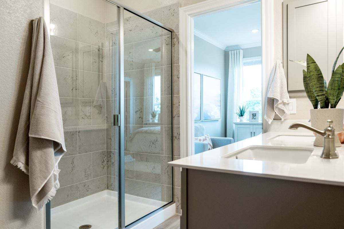 Optional walk-in shower at primary bath