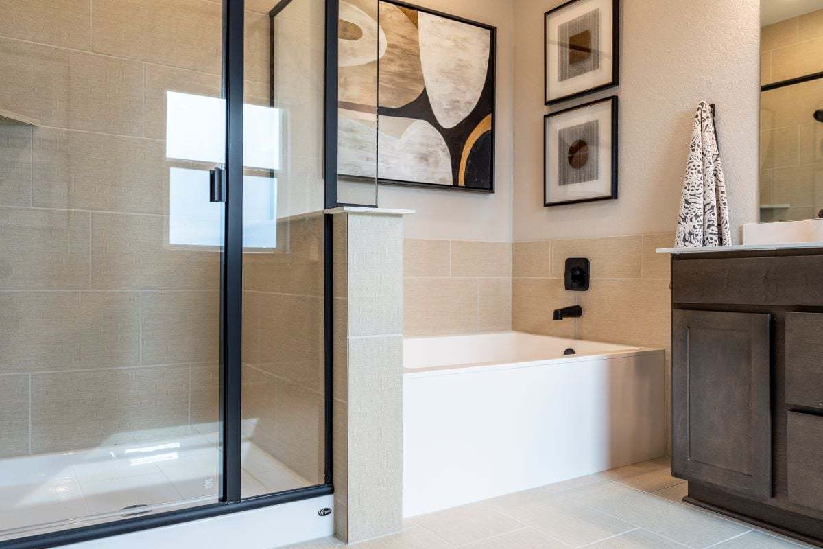 Optional separate tub and shower at primary bath