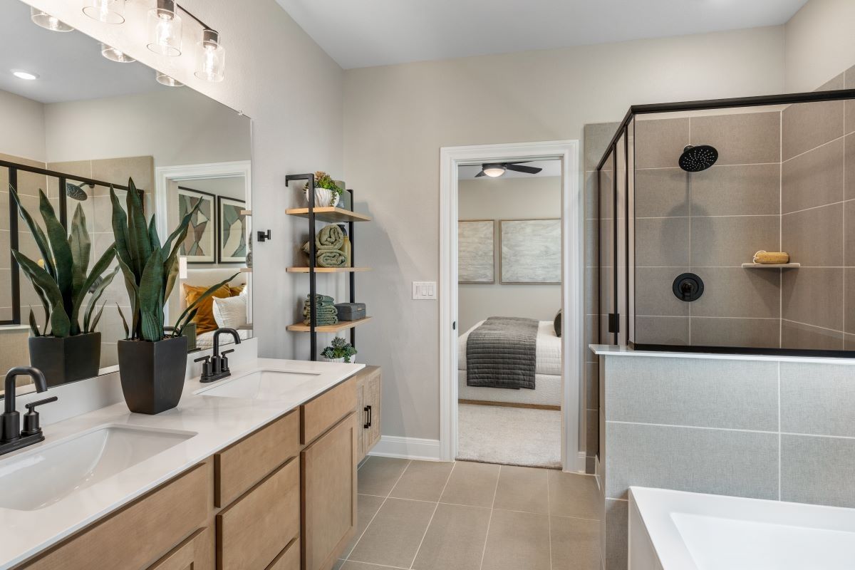 Plan 2527 Modeled - Dual-sink vanity at primary bath