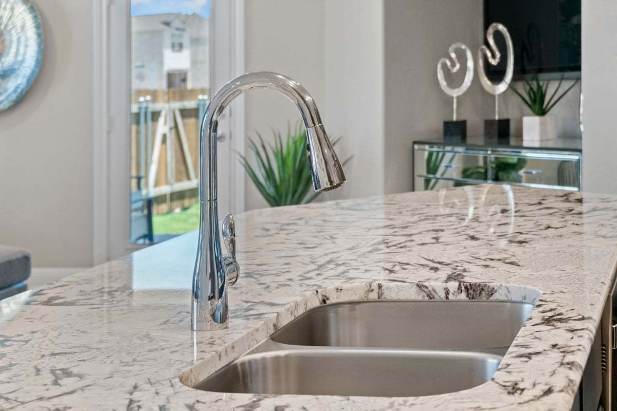 Plan 2410 Modeled - Double-basin stainless steel sink