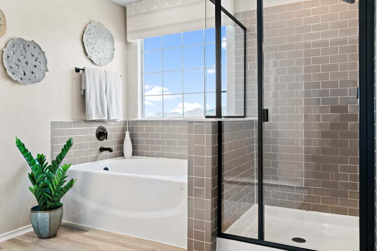 Optional separate tub and shower at primary bath