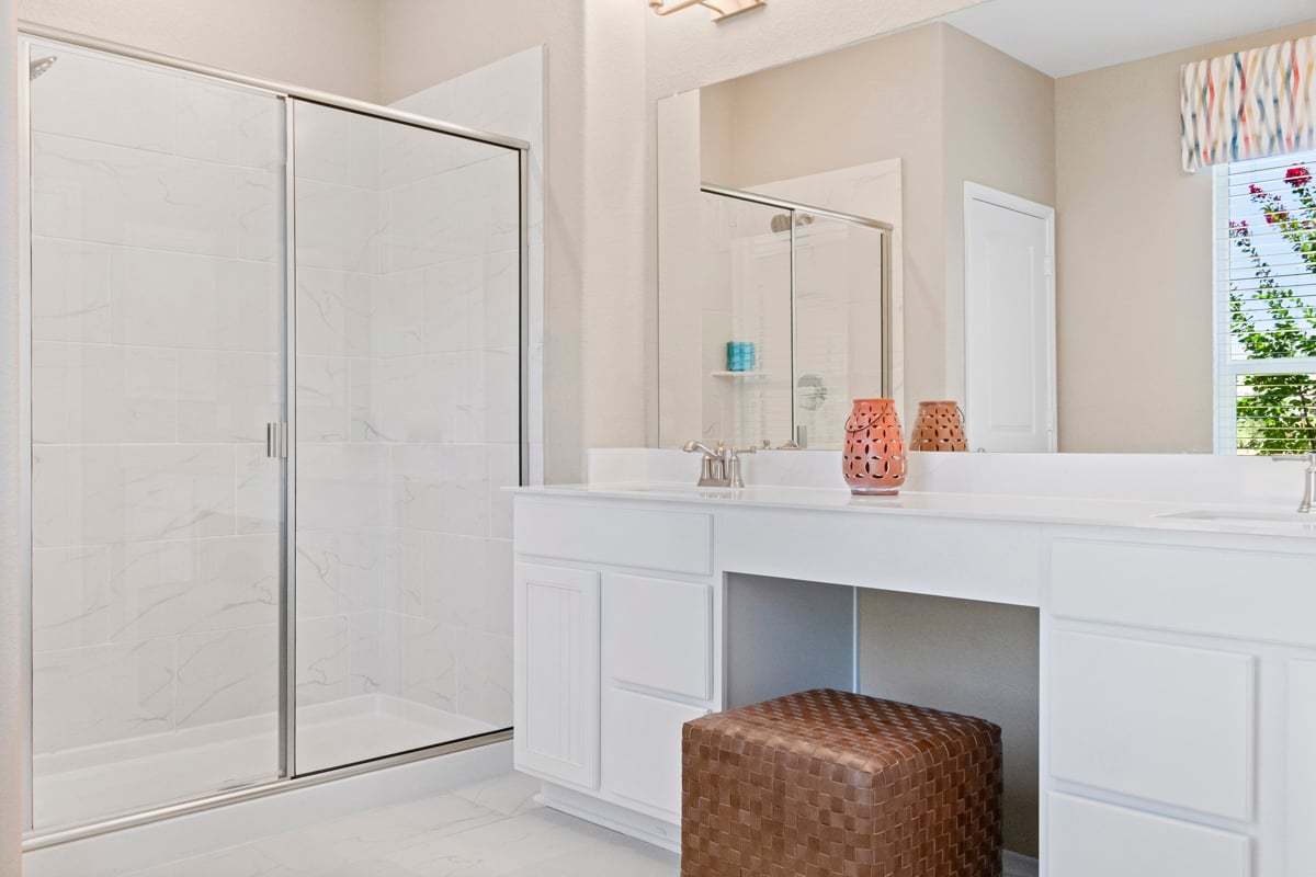 Optional walk-in shower at primary bath