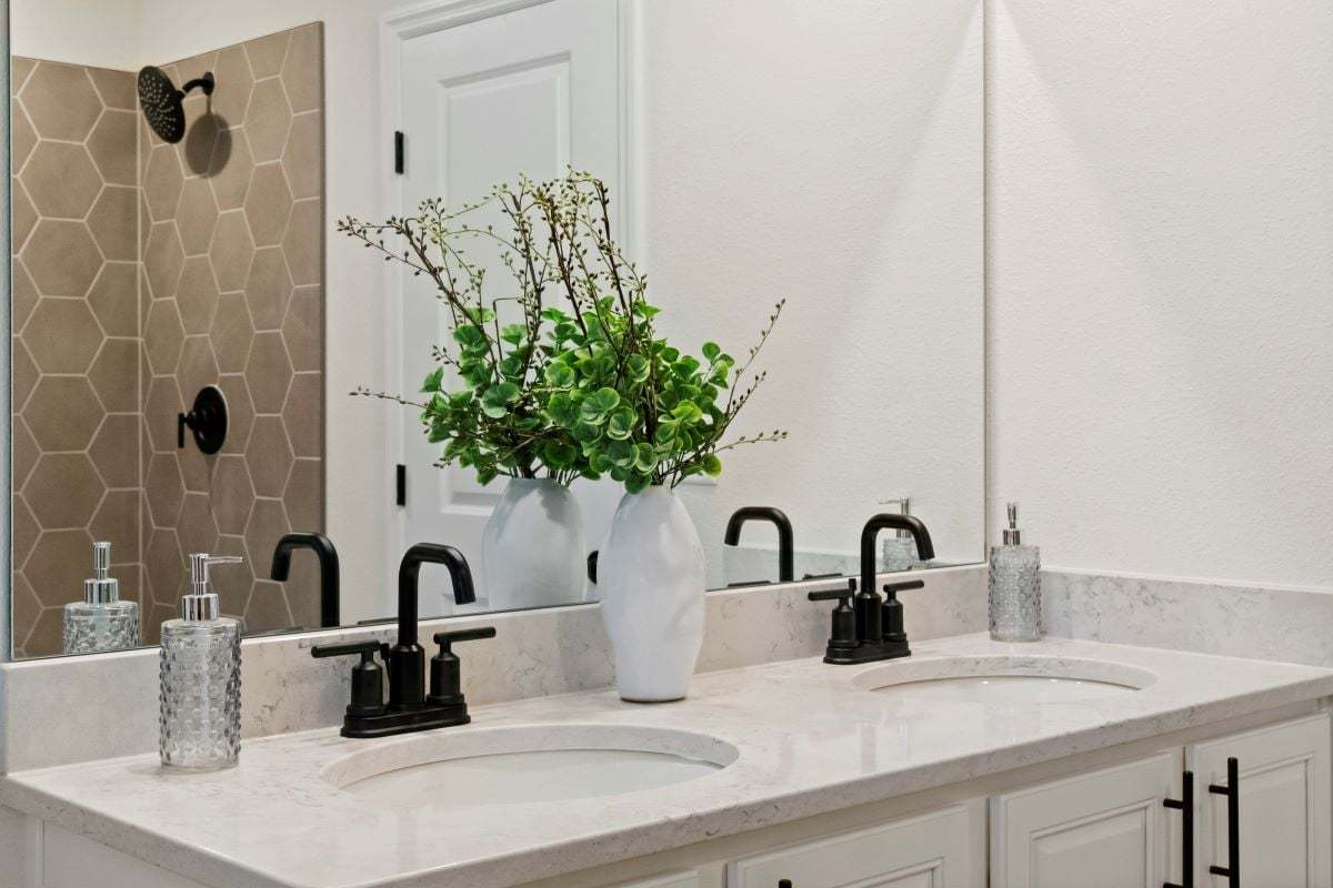 Plan 2387 Modeled - Dual-sink vanity at primary bath