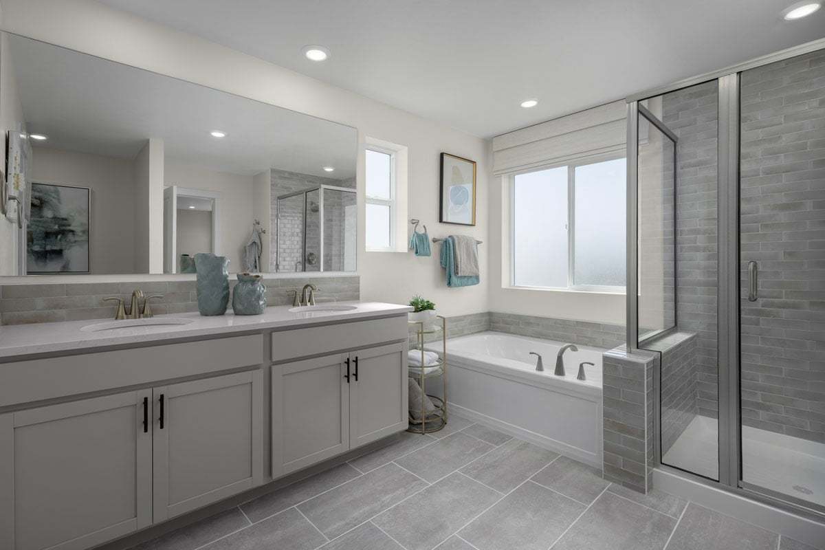 Tub and separate shower at primary bath