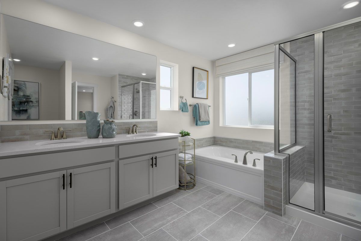 Plan 2330 Modeled - Tub and separate shower at primary bath