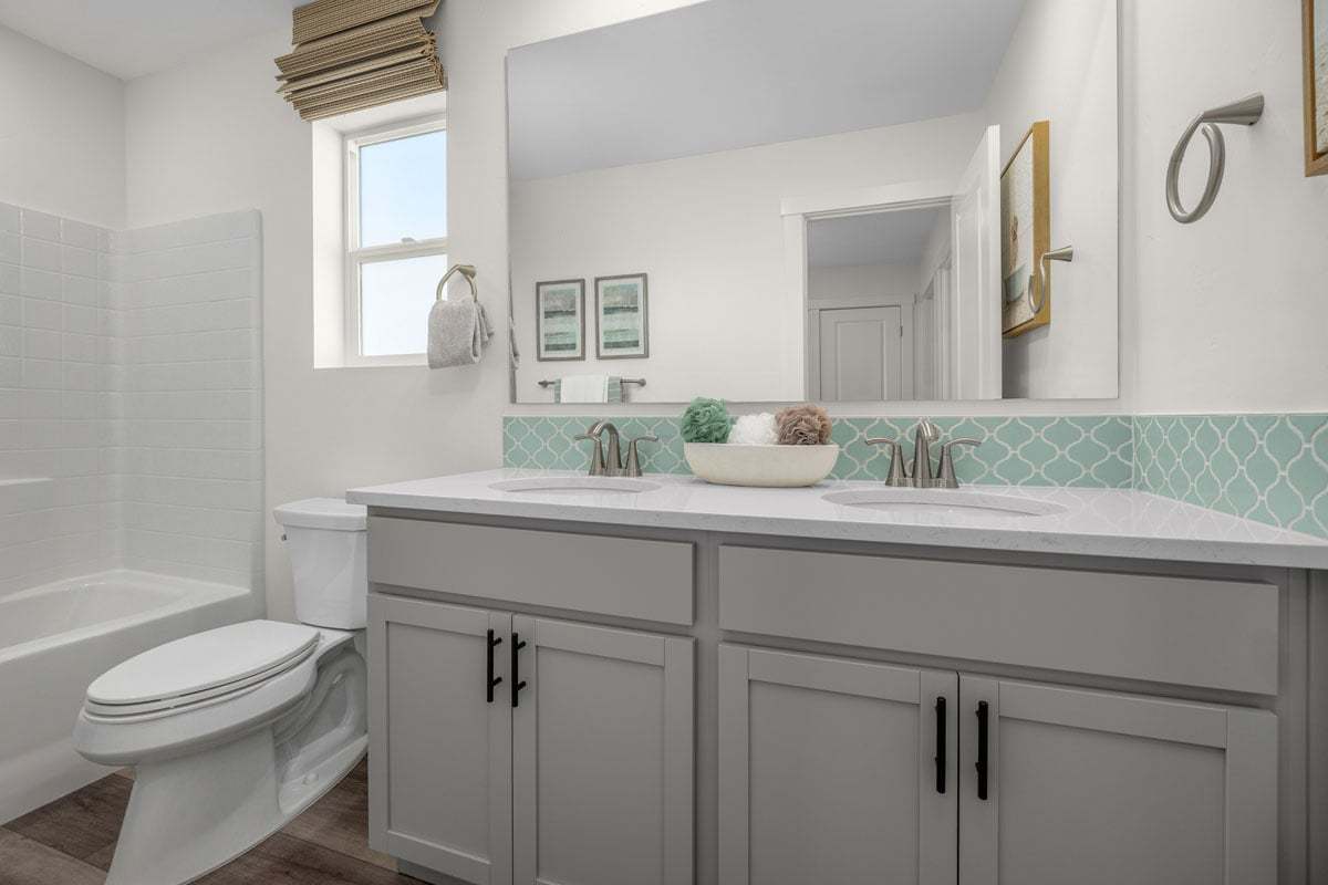 Dual-sink vanity at bath 2