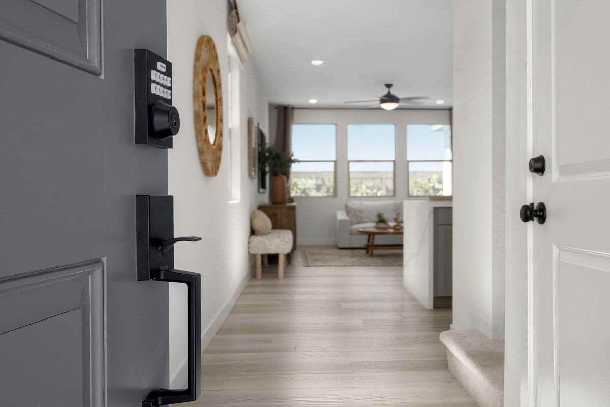 Secure entry door hardware