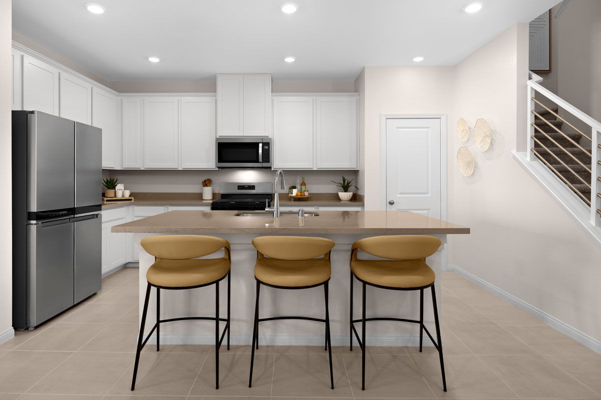 Plan 1687 Interior Unit Modeled - Kitchen breakfast bar