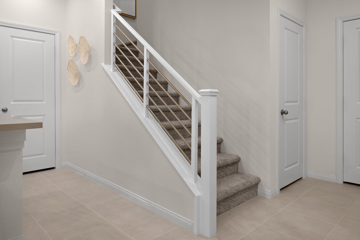 Plan 1687 Interior Unit Modeled - Wrought-iron stair rail