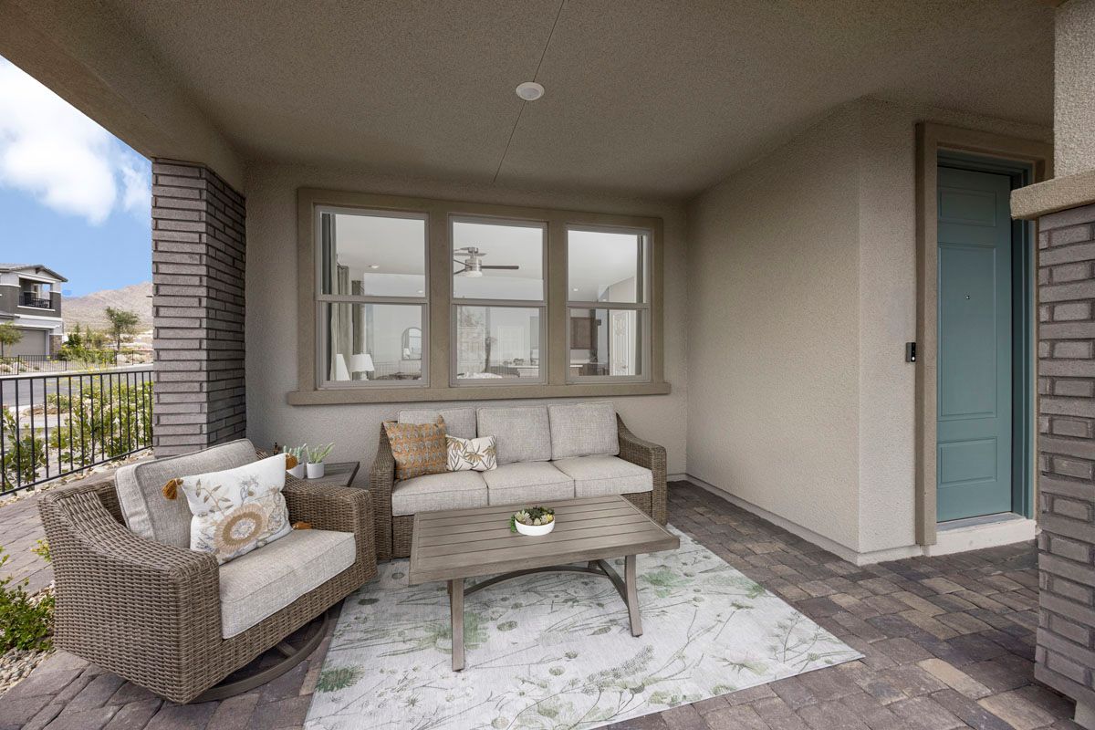 Plan 1809 End Unit Modeled - Front porch