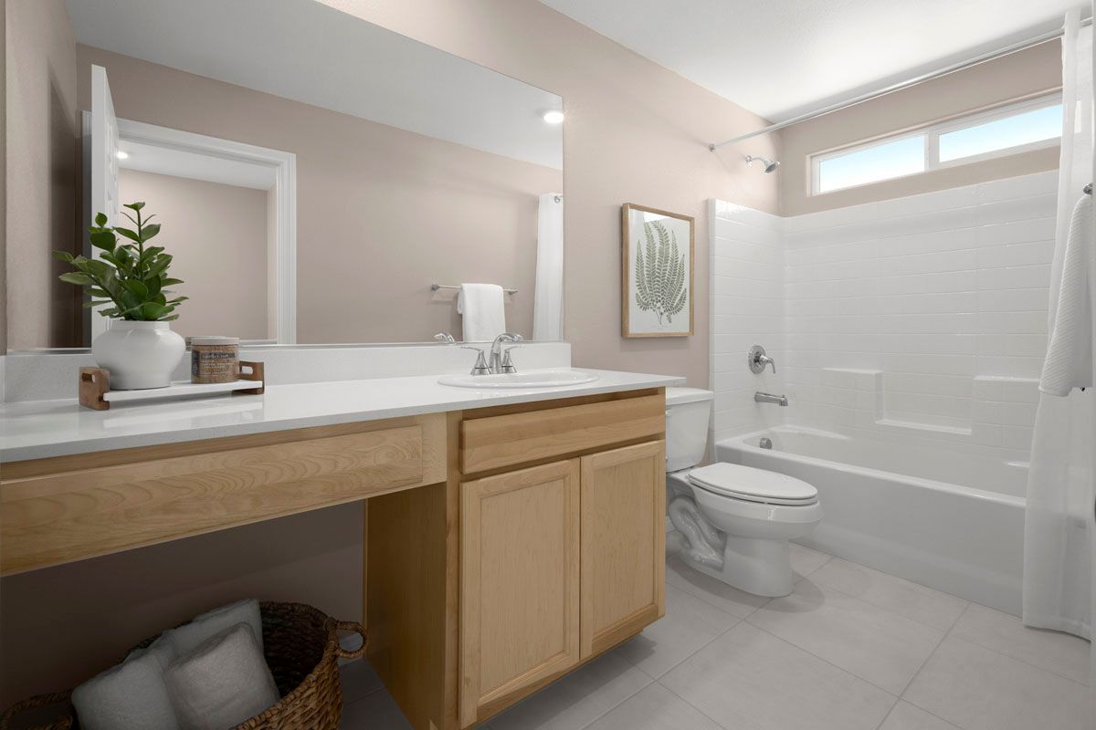 Plan 1850 Modeled - Extended vanity with knee space at bath 2