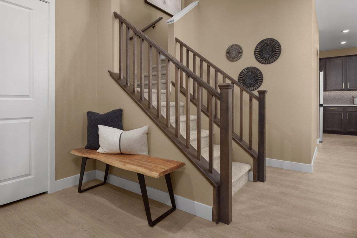 Plan 1947 End Unit Modeled - Mission-style stair rail