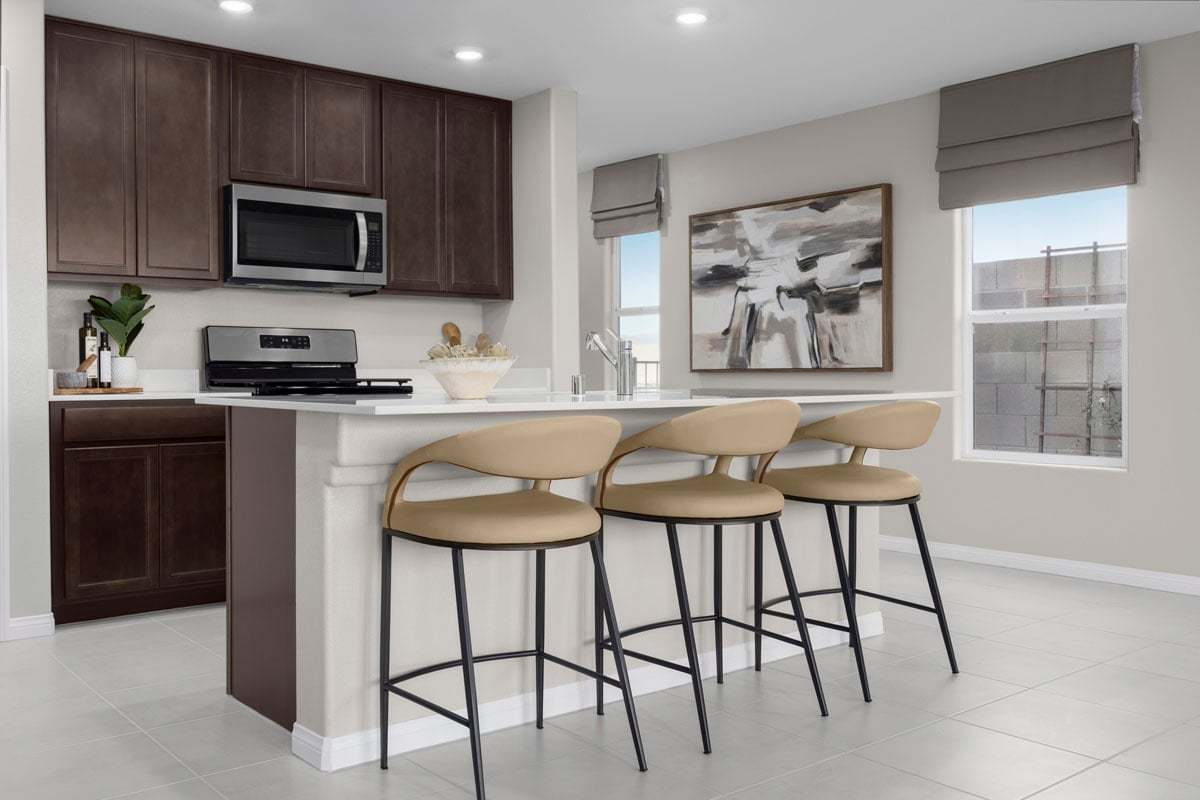 Plan 2069 Modeled - Kitchen breakfast bar