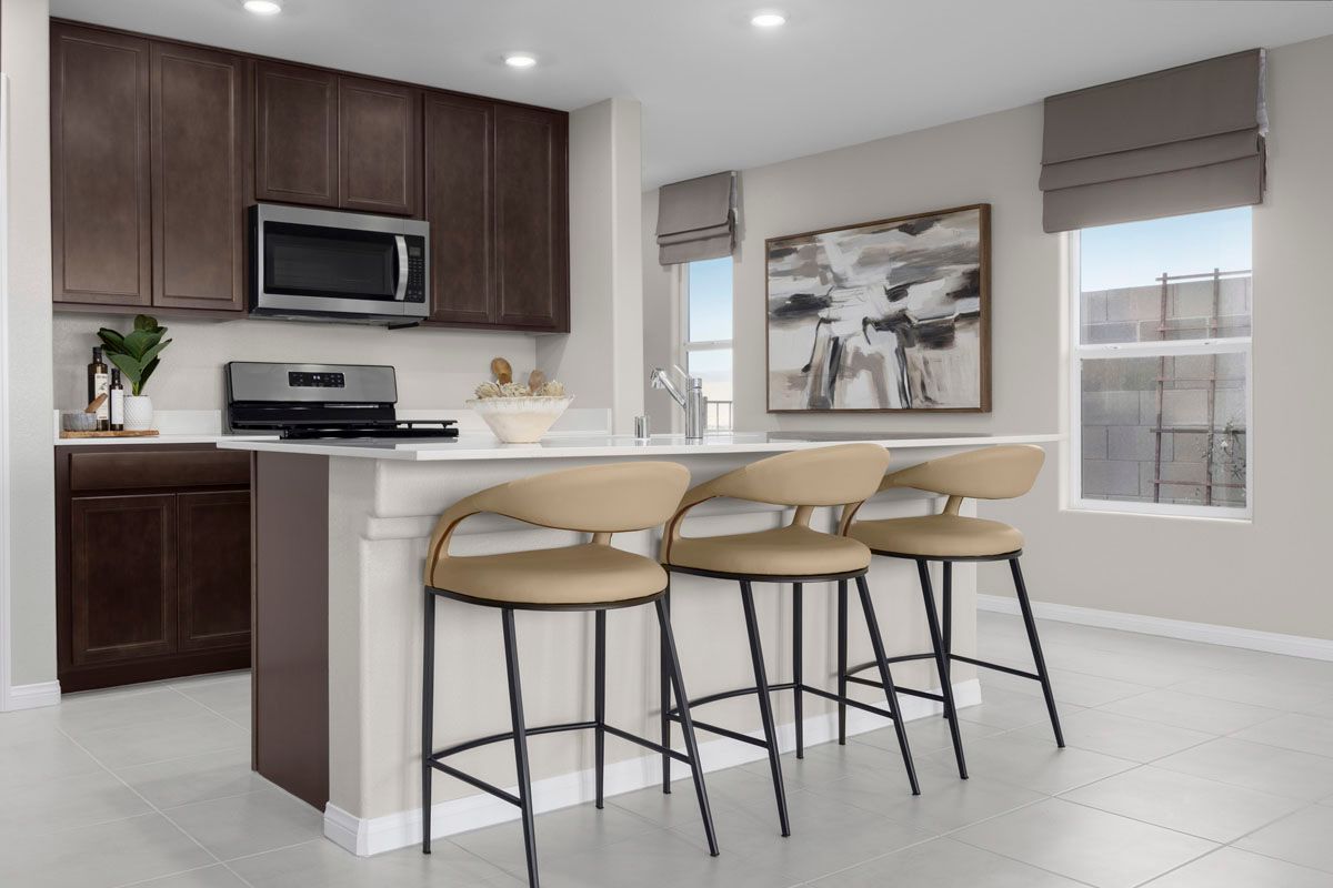 Plan 2069 Modeled - Kitchen breakfast bar