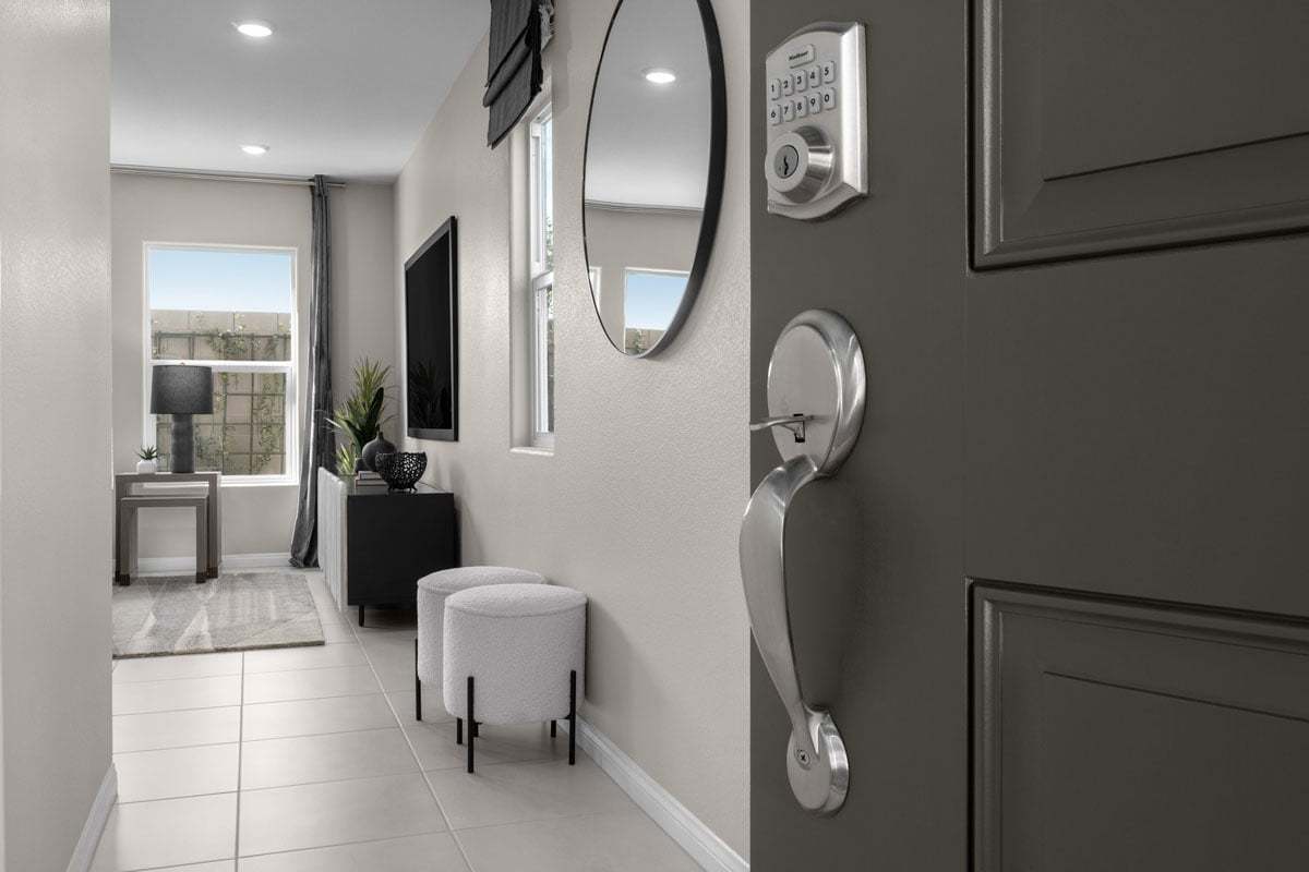 Satin nickel entry door hardware