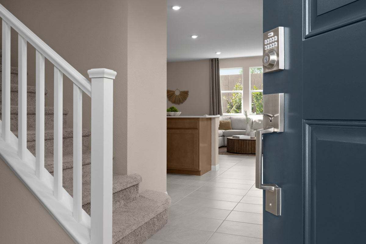 Satin nickel entry door hardware