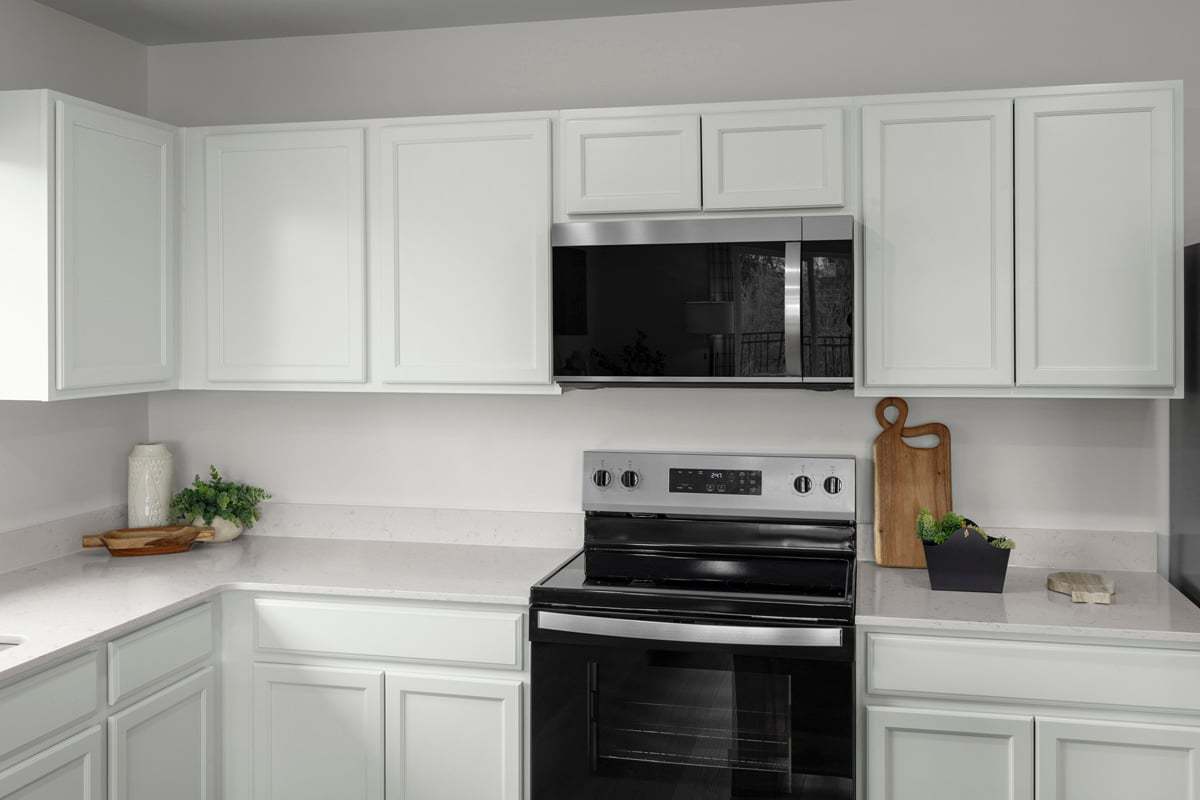 Recessed-panel birch cabinets