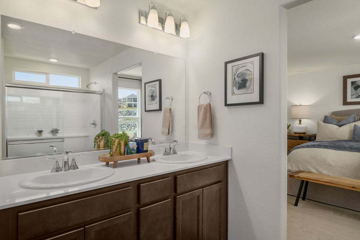 Plan 1652 Modeled - Dual-sink vanity at primary bath
