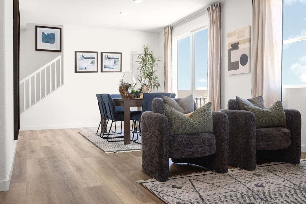 Plan 1795 Modeled - Living/dining area