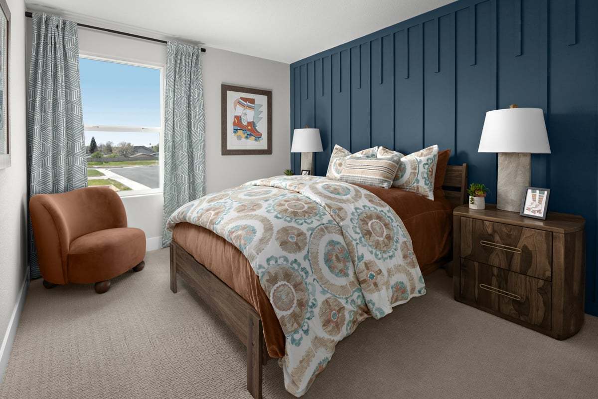 Plan 1887 Modeled - Custom wall treatment at secondary bedroom