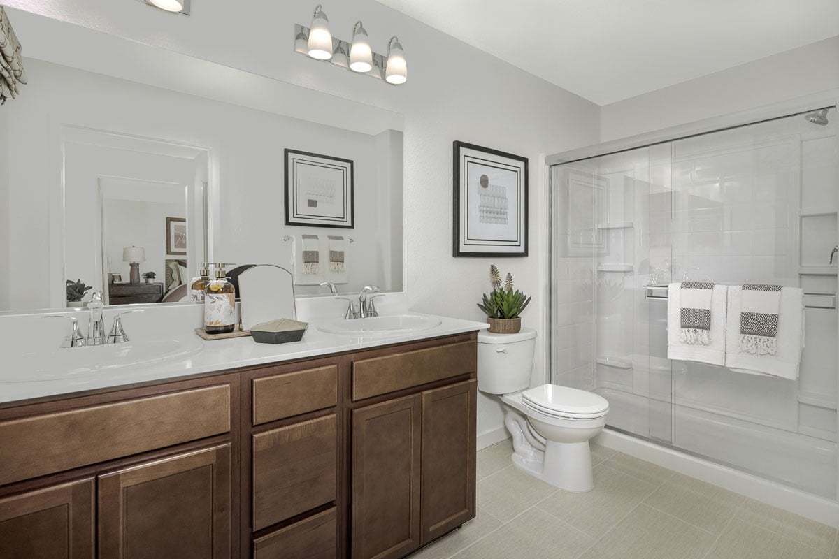 Plan 1507 Modeled - Dual-sink vanity at primary bath