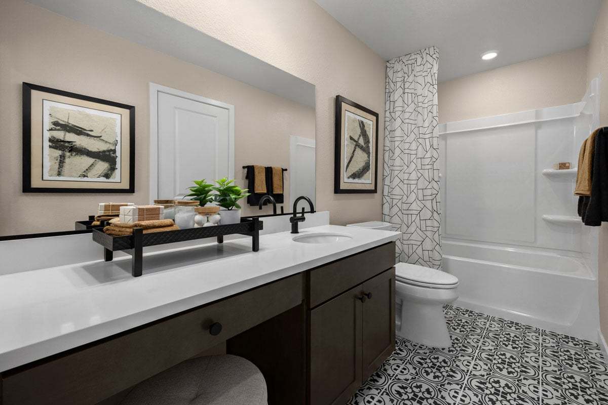 Plan 1708 Modeled - Extended vanity with knee space at bath 2
