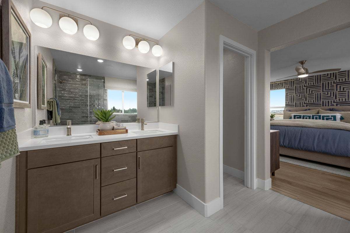 Plan 2117 Modeled - Dual-sink vanity at primary bath