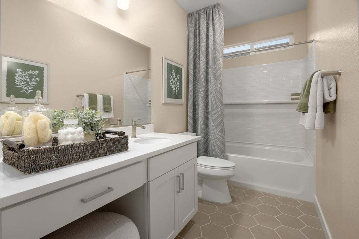 Plan 1672 Modeled - Extended vanity with knee space at bath 2